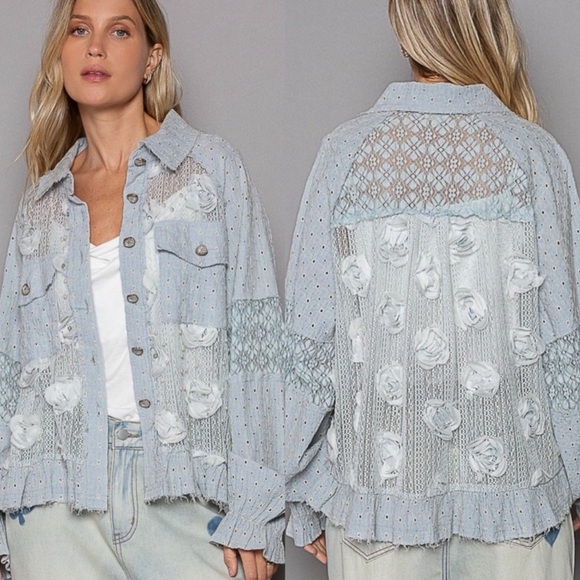 NEW POL Pink Patchwork Jacket! Gorgeous!! SZ Small oversized - Picture 6 of 6